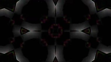 Psikedelik Kaleydoskop Patlaması simetrik kaleydoskop şekilleri patlıyor ve canlı renklerle beatendly döngülerde şekil değiştiriyor