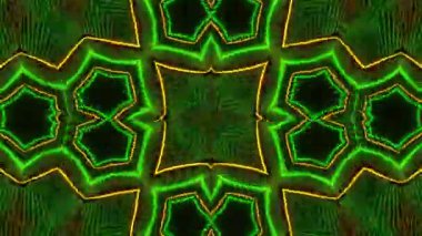 Psikedelik Kaleydoskop Patlaması simetrik kaleydoskop şekilleri patlıyor ve canlı renklerle beatendly döngülerde şekil değiştiriyor