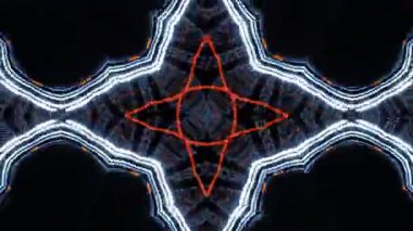 Psikedelik Kaleydoskop Patlaması simetrik kaleydoskop şekilleri patlıyor ve canlı renklerle beatendly döngülerde şekil değiştiriyor