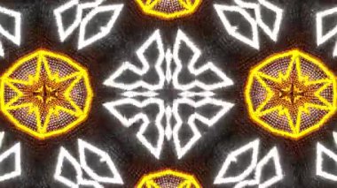 Psikedelik Kaleydoskop Patlaması simetrik kaleydoskop şekilleri patlıyor ve canlı renklerle beatendly döngülerde şekil değiştiriyor