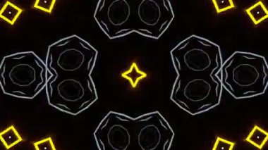 Psikedelik Kaleydoskop Patlaması simetrik kaleydoskop şekilleri patlıyor ve canlı renklerle beatendly döngülerde şekil değiştiriyor