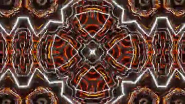 Psikedelik Kaleydoskop Patlaması simetrik kaleydoskop şekilleri patlıyor ve canlı renklerle beatendly döngülerde şekil değiştiriyor