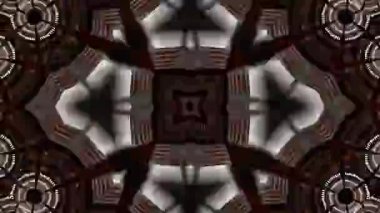 Psikedelik Kaleydoskop Patlaması simetrik kaleydoskop şekilleri patlıyor ve canlı renklerle beatendly döngülerde şekil değiştiriyor