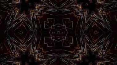 Psikedelik Kaleydoskop Patlaması simetrik kaleydoskop şekilleri patlıyor ve canlı renklerle beatendly döngülerde şekil değiştiriyor