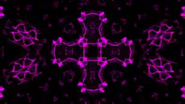 Psikedelik Kaleydoskop Patlaması simetrik kaleydoskop şekilleri patlıyor ve canlı renklerle beatendly döngülerde şekil değiştiriyor