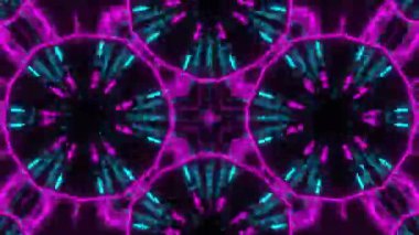 Psikedelik Kaleydoskop Patlaması simetrik kaleydoskop şekilleri patlıyor ve canlı renklerle beatendly döngülerde şekil değiştiriyor