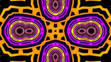 Psikedelik Kaleydoskop Patlaması simetrik kaleydoskop şekilleri patlıyor ve canlı renklerle beatendly döngülerde şekil değiştiriyor