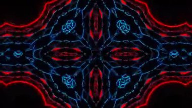 Psikedelik Kaleydoskop Patlaması simetrik kaleydoskop şekilleri patlıyor ve canlı renklerle beatendly döngülerde şekil değiştiriyor