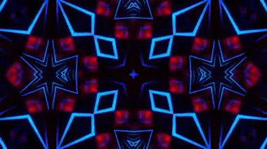 Psikedelik Kaleydoskop Patlaması simetrik kaleydoskop şekilleri patlıyor ve canlı renklerle beatendly döngülerde şekil değiştiriyor