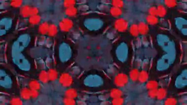 Psikedelik Kaleydoskop Patlaması simetrik kaleydoskop şekilleri patlıyor ve canlı renklerle beatendly döngülerde şekil değiştiriyor