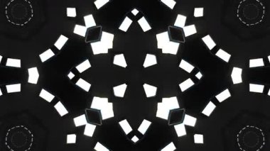 Psikedelik Kaleydoskop Patlaması simetrik kaleydoskop şekilleri patlıyor ve canlı renklerle beatendly döngülerde şekil değiştiriyor