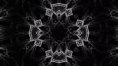 Psikedelik Kaleydoskop Patlaması simetrik kaleydoskop şekilleri patlıyor ve canlı renklerle beatendly döngülerde şekil değiştiriyor