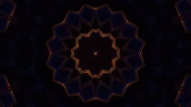 Psikedelik Kaleydoskop Patlaması simetrik kaleydoskop şekilleri patlıyor ve canlı renklerle beatendly döngülerde şekil değiştiriyor