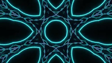 Psikedelik Kaleydoskop Patlaması simetrik kaleydoskop şekilleri patlıyor ve canlı renklerle beatendly döngülerde şekil değiştiriyor