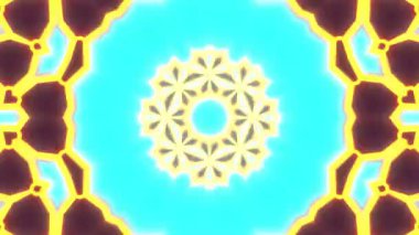 Psikedelik Kaleydoskop Patlaması simetrik kaleydoskop şekilleri patlıyor ve canlı renklerle beatendly döngülerde şekil değiştiriyor