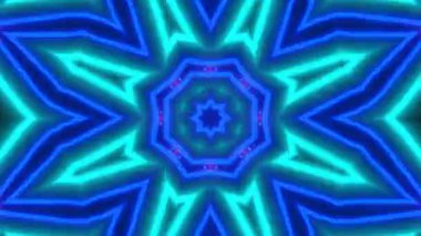 Psikedelik Kaleydoskop Patlaması simetrik kaleydoskop şekilleri patlıyor ve canlı renklerle beatendly döngülerde şekil değiştiriyor