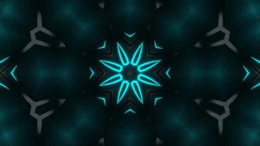 Psikedelik Kaleydoskop Patlaması simetrik kaleydoskop şekilleri patlıyor ve canlı renklerle beatendly döngülerde şekil değiştiriyor