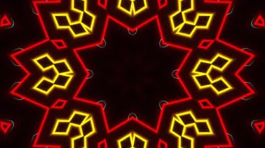 Psikedelik Kaleydoskop Patlaması simetrik kaleydoskop şekilleri patlıyor ve canlı renklerle beatendly döngülerde şekil değiştiriyor