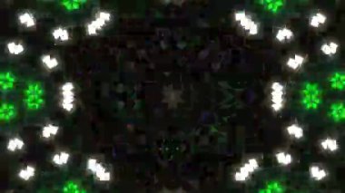 Psikedelik Kaleydoskop Patlaması simetrik kaleydoskop şekilleri patlıyor ve canlı renklerle beatendly döngülerde şekil değiştiriyor