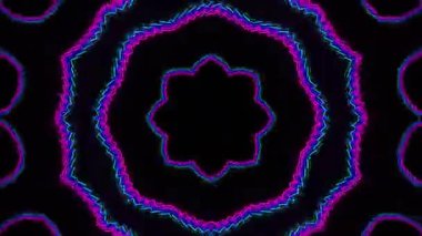 Psikedelik Kaleydoskop Patlaması simetrik kaleydoskop şekilleri patlıyor ve canlı renklerle beatendly döngülerde şekil değiştiriyor