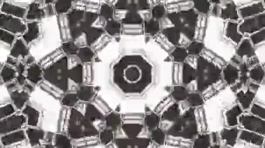 Psikedelik Kaleydoskop Patlaması simetrik kaleydoskop şekilleri patlıyor ve canlı renklerle beatendly döngülerde şekil değiştiriyor