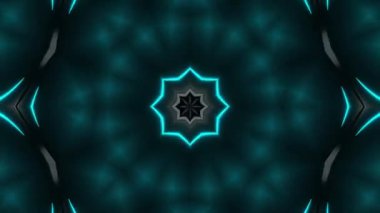 Psikedelik Kaleydoskop Patlaması simetrik kaleydoskop şekilleri patlıyor ve canlı renklerle beatendly döngülerde şekil değiştiriyor