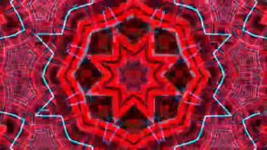 Psikedelik Kaleydoskop Patlaması simetrik kaleydoskop şekilleri patlıyor ve canlı renklerle beatendly döngülerde şekil değiştiriyor