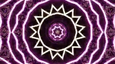 Psikedelik Kaleydoskop Patlaması simetrik kaleydoskop şekilleri patlıyor ve canlı renklerle beatendly döngülerde şekil değiştiriyor
