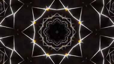 Psikedelik Kaleydoskop Patlaması simetrik kaleydoskop şekilleri patlıyor ve canlı renklerle beatendly döngülerde şekil değiştiriyor