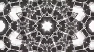 Psikedelik Kaleydoskop Patlaması simetrik kaleydoskop şekilleri patlıyor ve canlı renklerle beatendly döngülerde şekil değiştiriyor