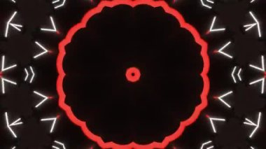 Psikedelik Kaleydoskop Patlaması simetrik kaleydoskop şekilleri patlıyor ve canlı renklerle beatendly döngülerde şekil değiştiriyor