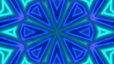 Psikedelik Kaleydoskop Patlaması simetrik kaleydoskop şekilleri patlıyor ve canlı renklerle beatendly döngülerde şekil değiştiriyor
