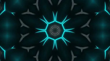 Psikedelik Kaleydoskop Patlaması simetrik kaleydoskop şekilleri patlıyor ve canlı renklerle beatendly döngülerde şekil değiştiriyor