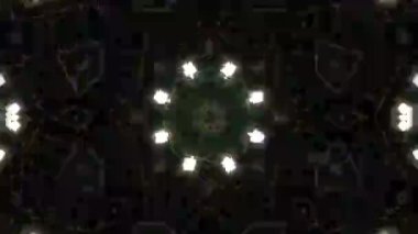 Psikedelik Kaleydoskop Patlaması simetrik kaleydoskop şekilleri patlıyor ve canlı renklerle beatendly döngülerde şekil değiştiriyor