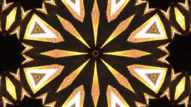 Psikedelik Kaleydoskop Patlaması simetrik kaleydoskop şekilleri patlıyor ve canlı renklerle beatendly döngülerde şekil değiştiriyor