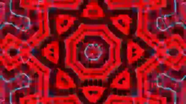 Psikedelik Kaleydoskop Patlaması simetrik kaleydoskop şekilleri patlıyor ve canlı renklerle beatendly döngülerde şekil değiştiriyor