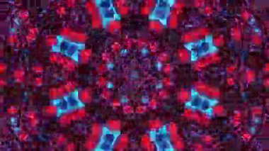 Psikedelik Kaleydoskop Patlaması simetrik kaleydoskop şekilleri patlıyor ve canlı renklerle beatendly döngülerde şekil değiştiriyor