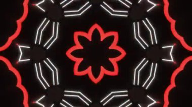 Psikedelik Kaleydoskop Patlaması simetrik kaleydoskop şekilleri patlıyor ve canlı renklerle beatendly döngülerde şekil değiştiriyor