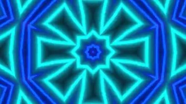 Psikedelik Kaleydoskop Patlaması simetrik kaleydoskop şekilleri patlıyor ve canlı renklerle beatendly döngülerde şekil değiştiriyor