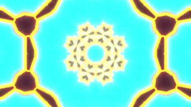 Psikedelik Kaleydoskop Patlaması simetrik kaleydoskop şekilleri patlıyor ve canlı renklerle beatendly döngülerde şekil değiştiriyor