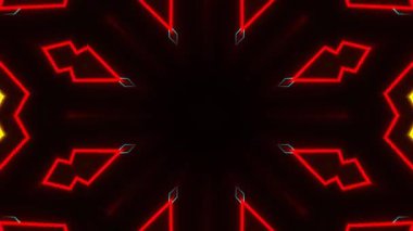 Psikedelik Kaleydoskop Patlaması simetrik kaleydoskop şekilleri patlıyor ve canlı renklerle beatendly döngülerde şekil değiştiriyor