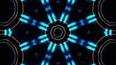 Psikedelik Kaleydoskop Patlaması simetrik kaleydoskop şekilleri patlıyor ve canlı renklerle beatendly döngülerde şekil değiştiriyor