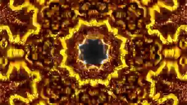 Psikedelik Kaleydoskop Patlaması simetrik kaleydoskop şekilleri patlıyor ve canlı renklerle beatendly döngülerde şekil değiştiriyor