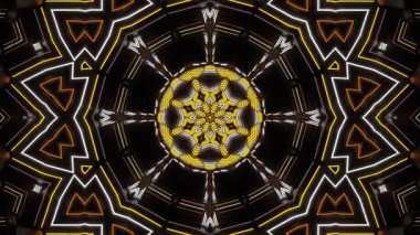 Psikedelik Kaleydoskop Patlaması simetrik kaleydoskop şekilleri patlıyor ve canlı renklerle beatendly döngülerde şekil değiştiriyor