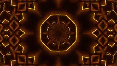 Psikedelik Kaleydoskop Patlaması simetrik kaleydoskop şekilleri patlıyor ve canlı renklerle beatendly döngülerde şekil değiştiriyor