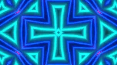Psikedelik Kaleydoskop Patlaması simetrik kaleydoskop şekilleri patlıyor ve canlı renklerle beatendly döngülerde şekil değiştiriyor