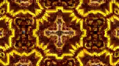 Psikedelik Kaleydoskop Patlaması simetrik kaleydoskop şekilleri patlıyor ve canlı renklerle beatendly döngülerde şekil değiştiriyor