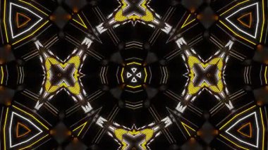 Psikedelik Kaleydoskop Patlaması simetrik kaleydoskop şekilleri patlıyor ve canlı renklerle beatendly döngülerde şekil değiştiriyor