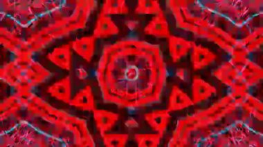 Psikedelik Kaleydoskop Patlaması simetrik kaleydoskop şekilleri patlıyor ve canlı renklerle beatendly döngülerde şekil değiştiriyor