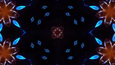 Psikedelik Kaleydoskop Patlaması simetrik kaleydoskop şekilleri patlıyor ve canlı renklerle beatendly döngülerde şekil değiştiriyor